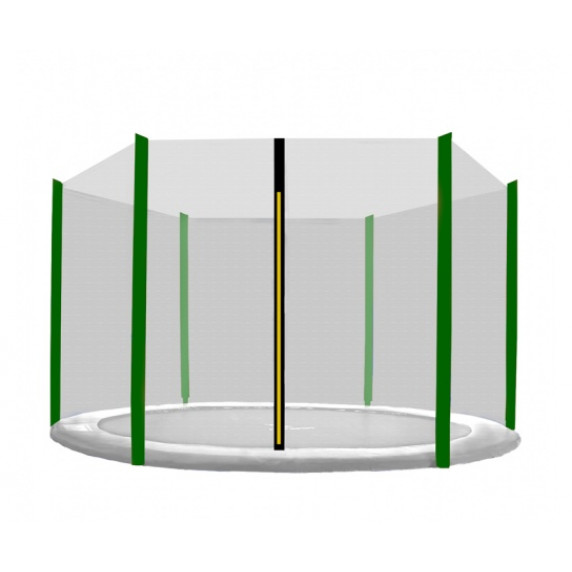 Plasă de siguranță Aga pentru trambulină cu diametrul de 400 cm pe 6 stâlpi - negru / verde închis