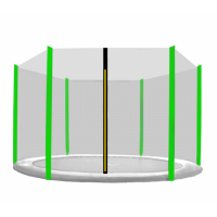 Plasă de siguranță Aga pentru trambulină cu diametrul de 430 cm și 6 stâlpi - neagră/verde 