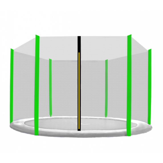 Plasă de siguranță Aga pentru trambulină cu diametrul de 430 cm și 6 stâlpi - neagră/verde