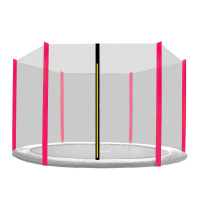 Plasă de siguranță Aga pentru trambulină cu diametrul de 430 cm și 6 stâlpi - neagră/roz 
