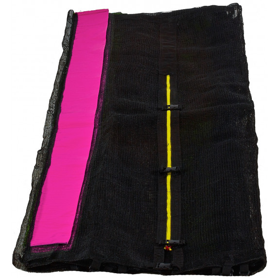 Plasă de siguranță Aga pentru trambulină cu diametrul de 430 cm și 6 stâlpi - neagră/roz