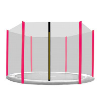 Plasă de siguranță Aga pentru trambulină cu diametrul de 250 cm și 6 stâlpi - roz 
