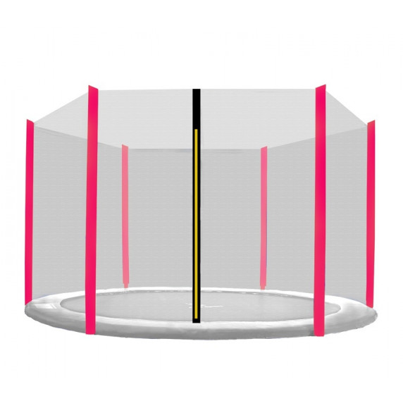 Plasă de siguranță Aga pentru trambulină cu diametrul de 250 cm și 6 stâlpi - roz
