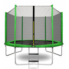 Trambulină cu diametrul de 250 cm cu plasă de siguranță exterioară și scară - verde deschis - AGA SPORT TOP MR1560LD 