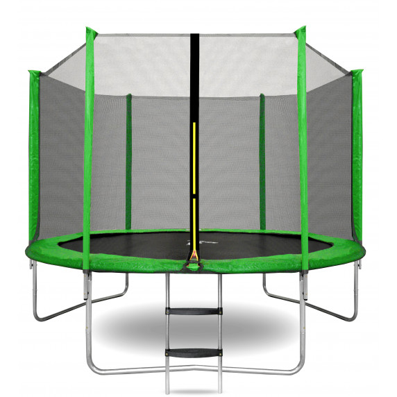 Trambulină cu diametrul de 250 cm cu plasă de siguranță exterioară și scară - verde deschis - AGA SPORT TOP MR1560LD