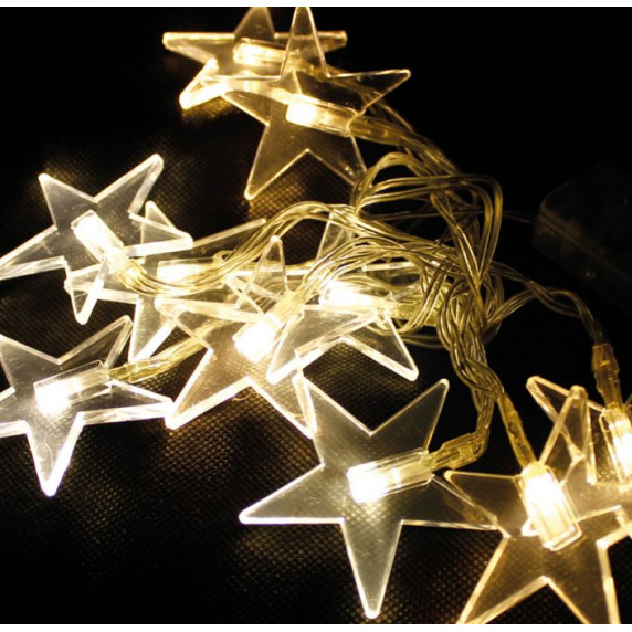 Luminițe Crăciun - 48 LED - Linder Exclusiv LK012W - steluțe - alb cald