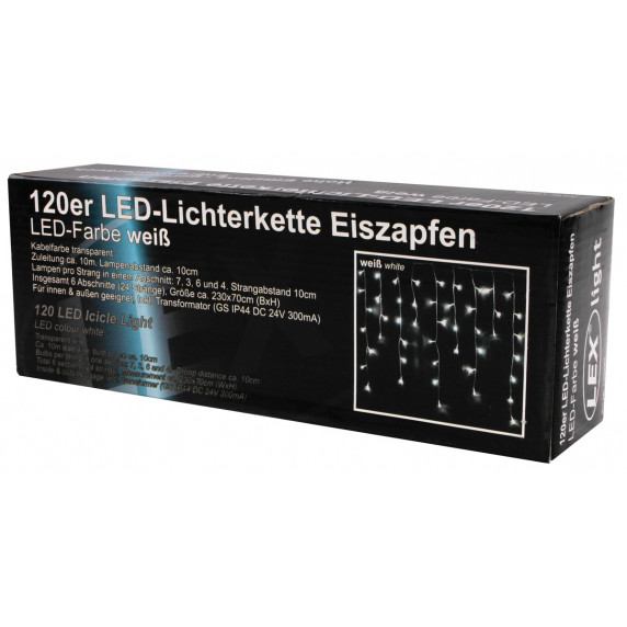 Instalație perdea țurțuri LED - 120 LED - Linder Exclusiv LK006I - alb rece