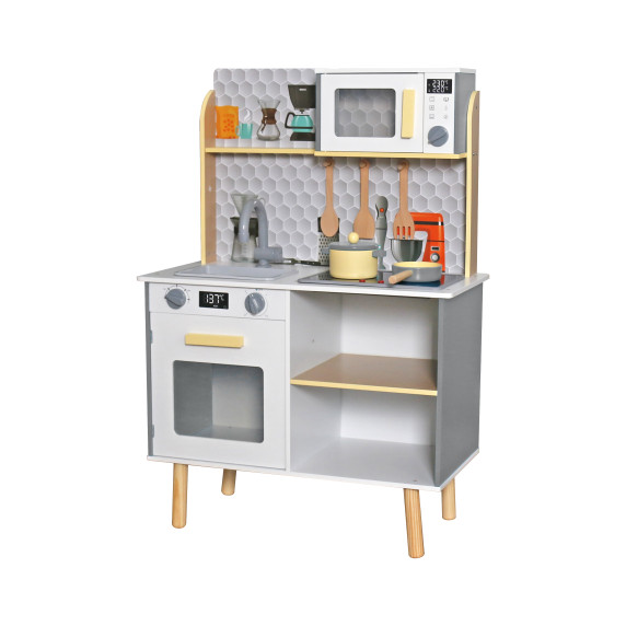 Bucătărie din lemn pentru copii - Aga4Kids MR6076 - gri