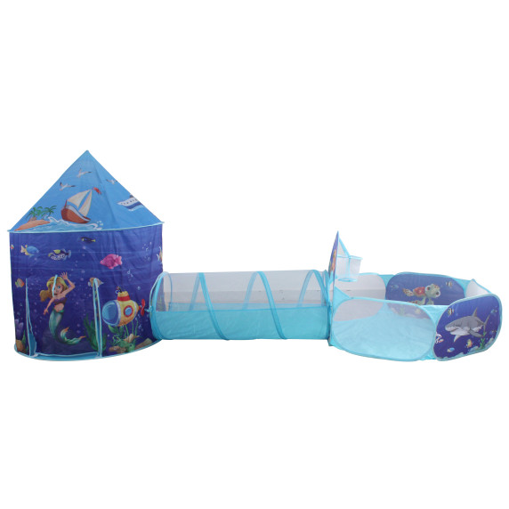 Cort de joacă pentru copii cu tunel - lumea marină - Aga4Kids MR7025