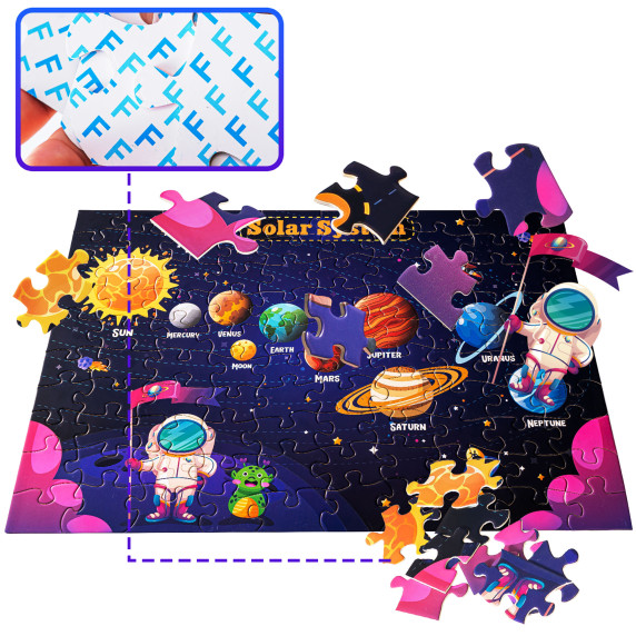 Puzzle pentru copii - Sistemul solar, 100 piese - Aga4Kids MR1462