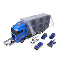 Camion cu 6 mașini diferite - Aga4Kids - albastru 