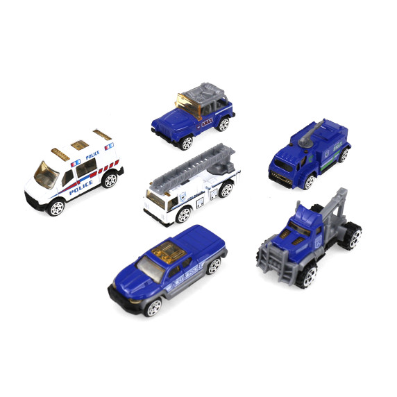 Camion cu 6 mașini diferite - Aga4Kids - albastru