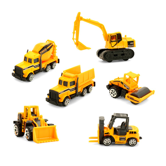 Camion cu mașini de construcții - Aga4Kids - galben