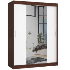 Dulap cu ușă glisantă și oglindă - 150 cm - wenge/alb Preview