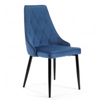 Set scaune cu picioare din metal - 4 bucăți - albastru 