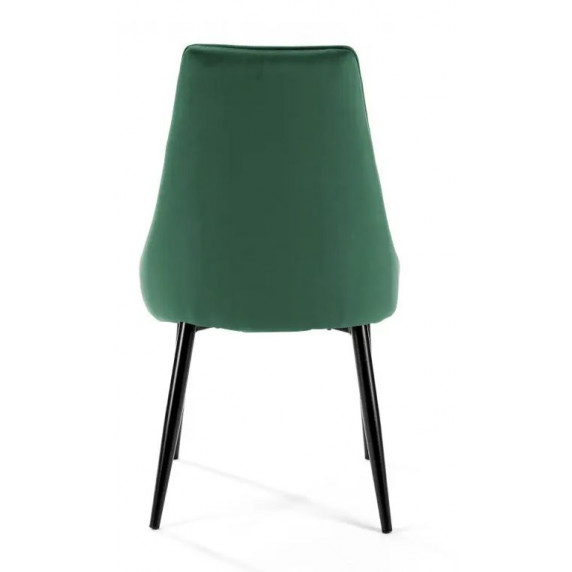 Set scaune cu picioare din metal - 4 bucăți - verde