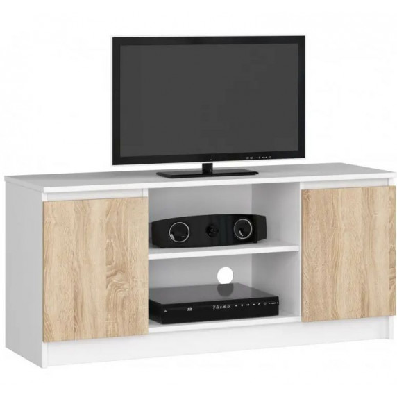 Comodă TV - 120 cm - alb/stejar sonoma