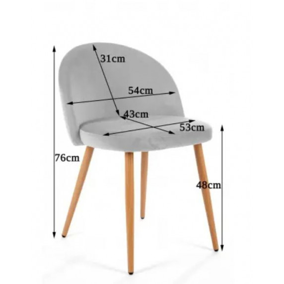 Set scaune stil scandinav - 4 bucăți - gri