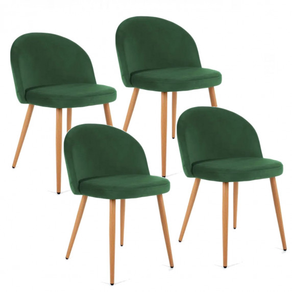 Set scaune stil scandinav - 4 bucăți - verde