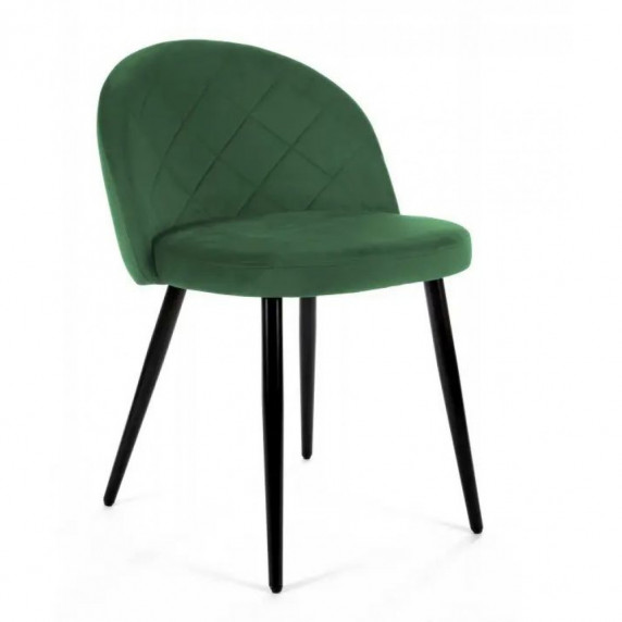 Set scaune din catifea matlasat - 4 bucăți - verde