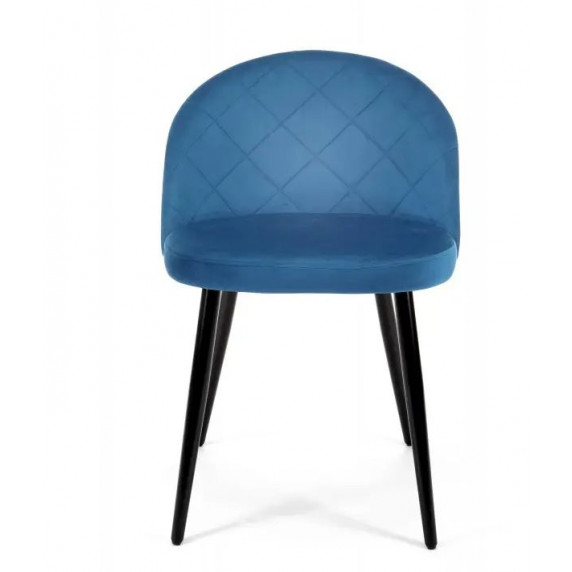 Set scaune din catifea matlasat - 4 bucăți - albastru