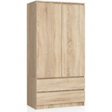 Dulap cu 2 uși și 2 sertare - 90 cm - stejar sonoma - AKORD Preview