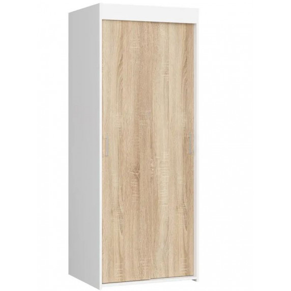 Șifonier cu uși glisante - 70 cm - alb/stejar sonoma