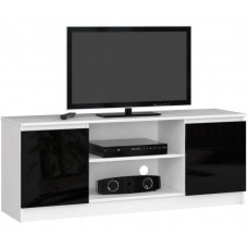 Comodă TV 140 cm - alb/negru lucios Preview