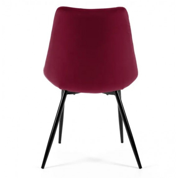 Set scaune cu picioare din metal - 4 bucăți - roșu burgund