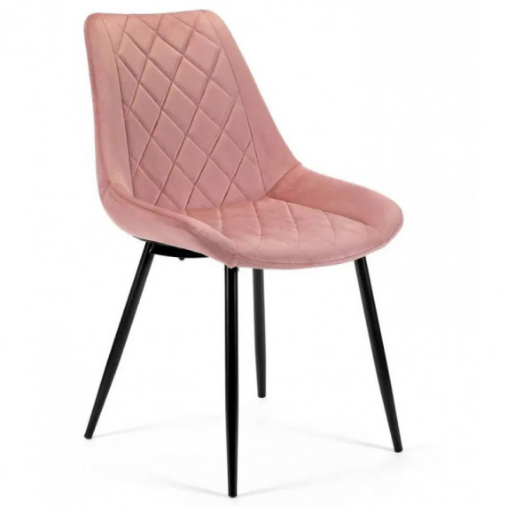 Set scaune cu picioare din metal - 4 bucăți - roz