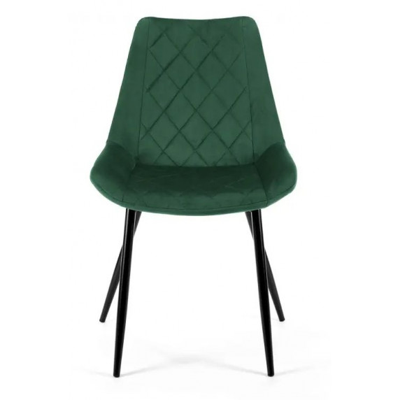 Set scaune cu picioare din metal - 4 bucăți - verde