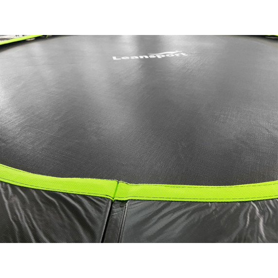 Trambulina 430 cm cu plasă de siguranță internă - LEAN SPORT MAX 14 ft - negru/verde