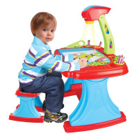 Masă cu proiector și scaun pentru copii - Baby Mix + accesorii 93 buc - albastru 
