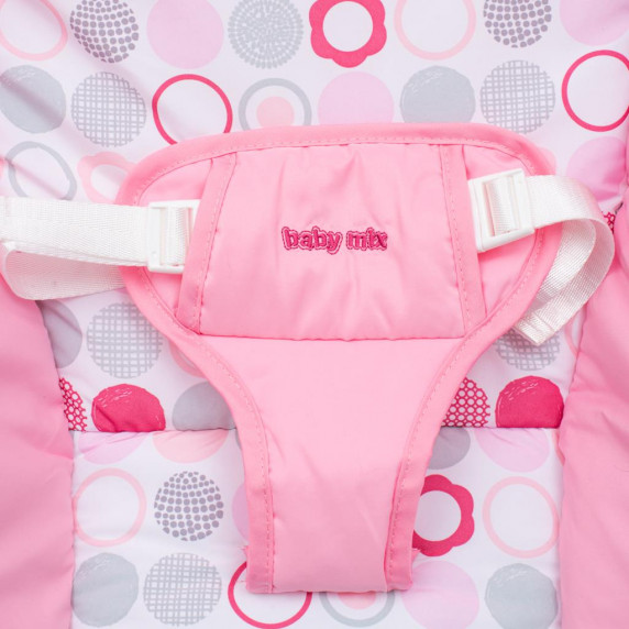 Scaun leagăn bebe - Baby Mix - roz/alb