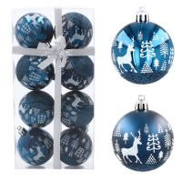 Set globuri de Crăciun 8 buc, 6 cm - ren - albastru închis 
