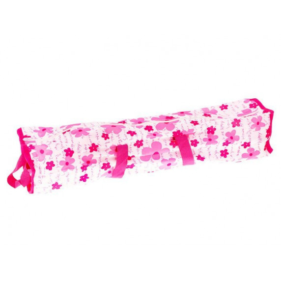 Pătuț de jucărie pentru păpuși cu flori - Inlea4Fun - roz