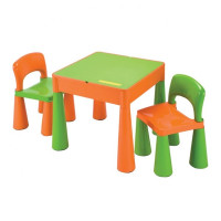 Masă pentru copii cu scaun - portocaliu/verde - NEW BABY  