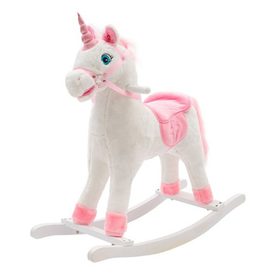Balansoar unicorn cu efecte sonore, alb-roz, ergonomic, PlayTo