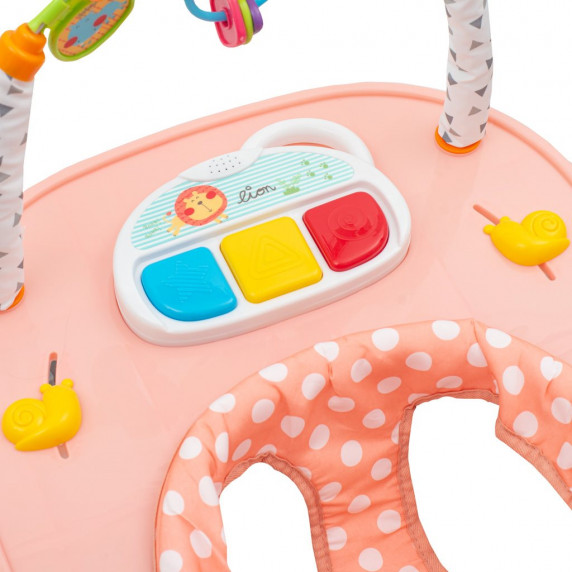 Premergător interactiv, cu husă piersică, cu roți din silicon și accesorii New Baby