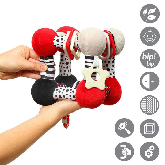Jucărie de dezvoltare pentru bebeluși - Baby Ono Tiny Yoga - roșu