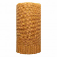 Pătură tricotată din bambus și bumbac - 100x80 cm - NEW BABY - galben muștar 