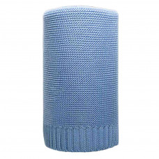 Pătură tricotată din bambus și bumbac - 100x80 cm - NEW BABY - albastru Preview