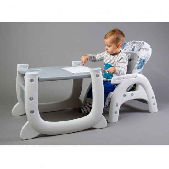 Scaun de masă bebe multifuncțional - gri - CARETERO