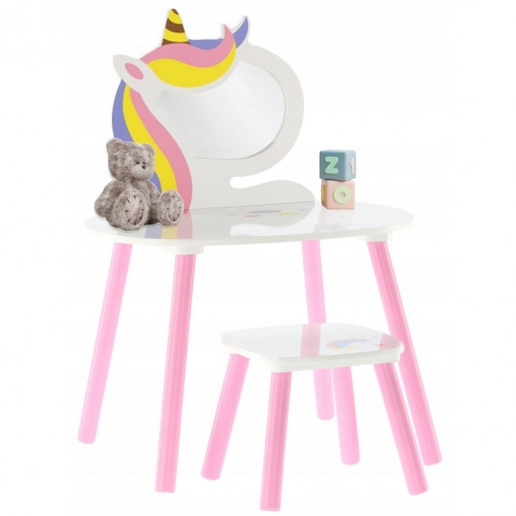 Măsuță de toaletă pentru copii, Lily - unicorn PHO4621 