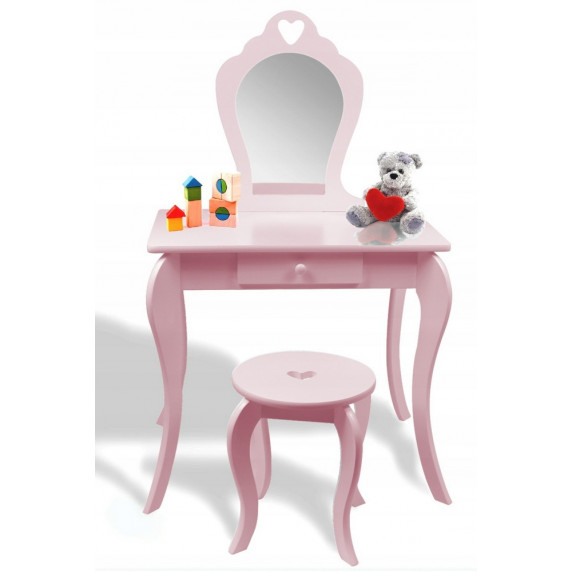 Inlea4fun PHO0403 Măsuță de toaletă pentru copii, roz