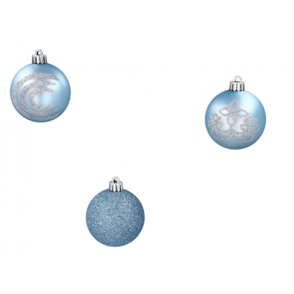 Globuri de Crăciun 16 bucăți - 6 cm - albastru