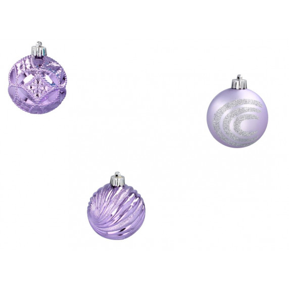 Globuri de Crăciun 16 bucăți - 6 cm - violet