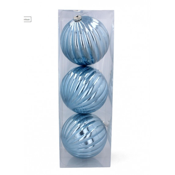 Globuri de Crăciun - 3 bucăți - 15 cm - Inlea4Fun - albastru