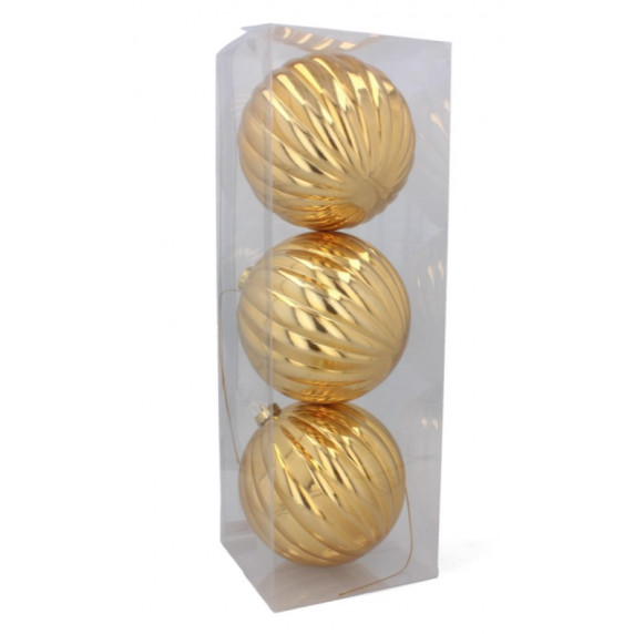 Globuri de Crăciun - 3 bucăți - 15 cm - Inlea4Fun - auriu