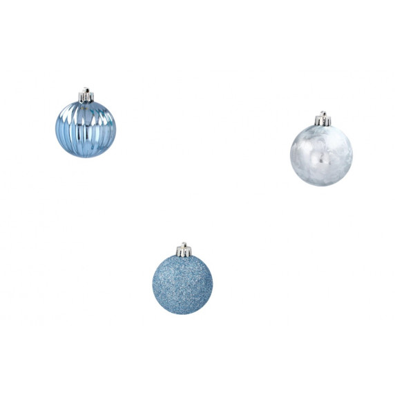 Set globuri de Crăciun 16 bucăți - 5 cm - Inlea4Fun - albastru